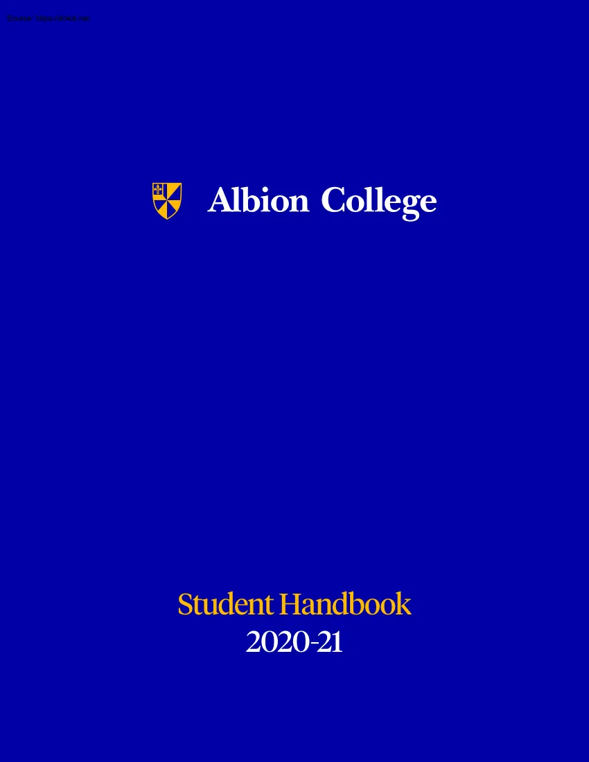 Albion College, Student Handbook