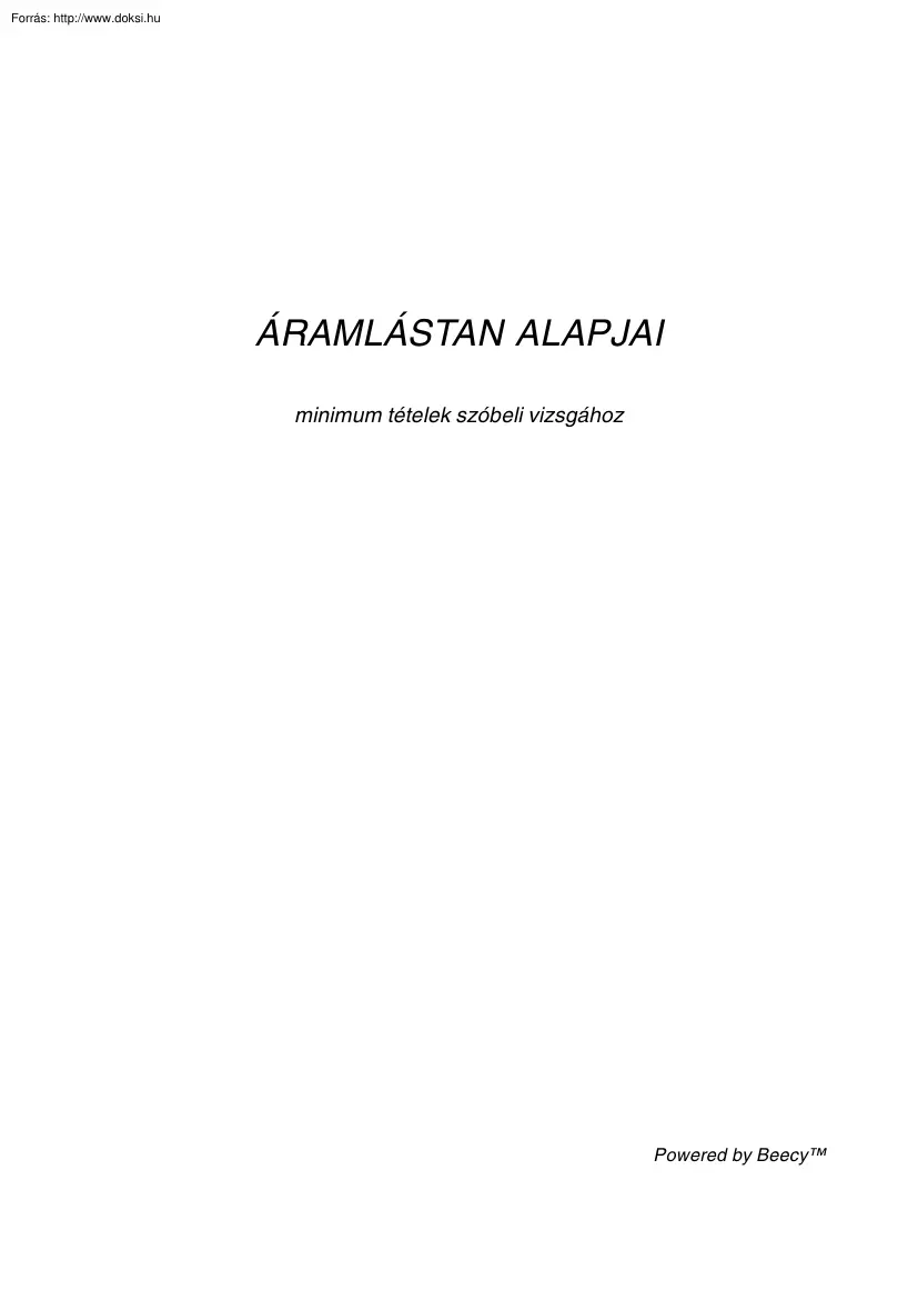 Az áramlástan alapjai