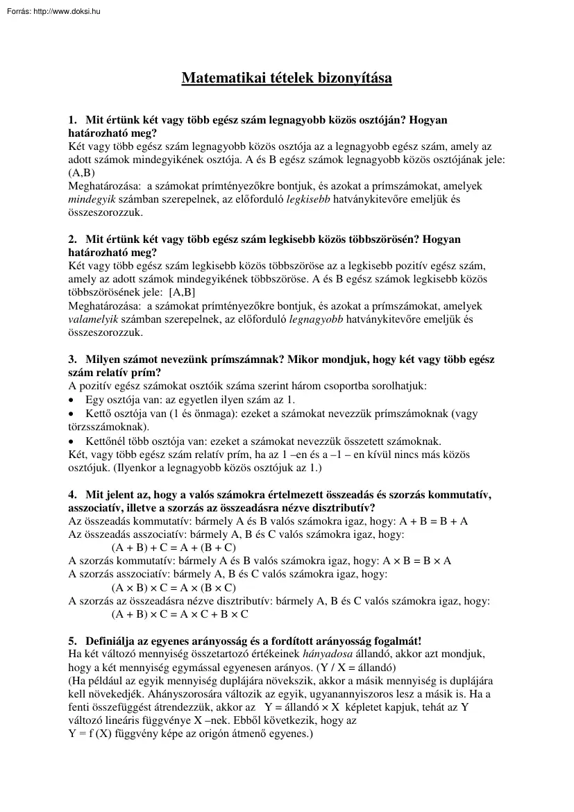 Matematikai tételek bizonyítása