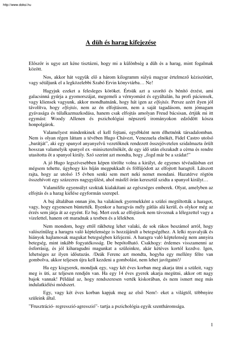 A düh és harag kifejezése