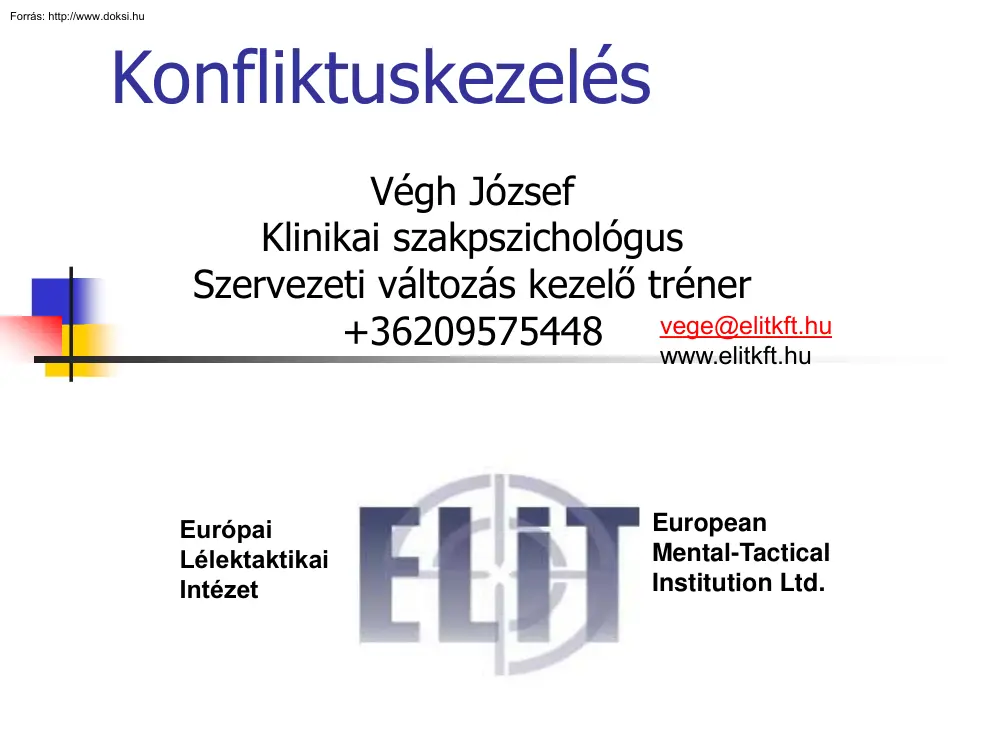 Végh József - Konfliktuskezelés