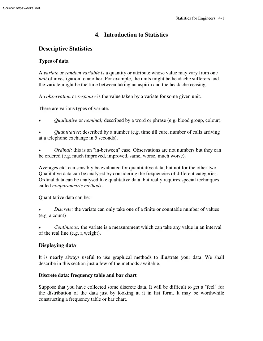 Introduction to Statistics