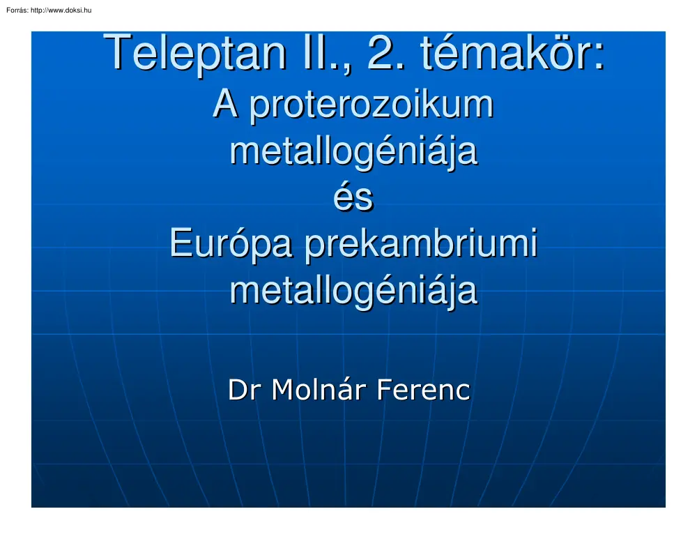 Dr. Molnár Ferenc - Teleptan II