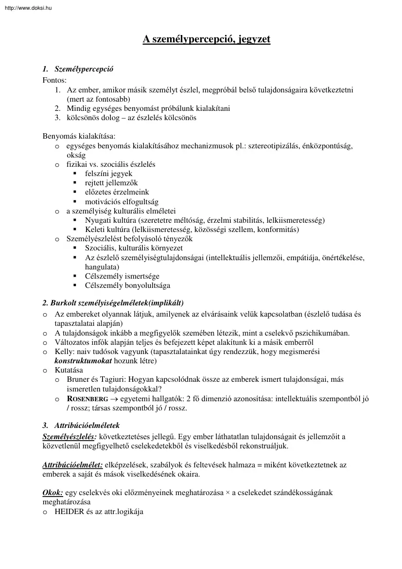 A személypercepció