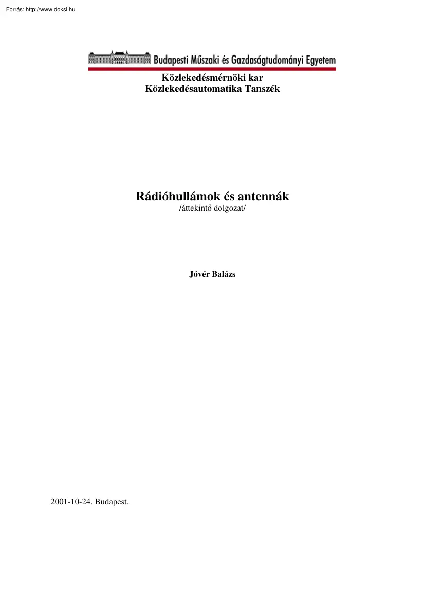 Jóvér Balázs - Rádióhullámok és antennák