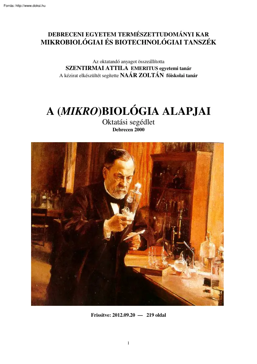 Szentirmai-Naár - A mikrobiológia alapjai