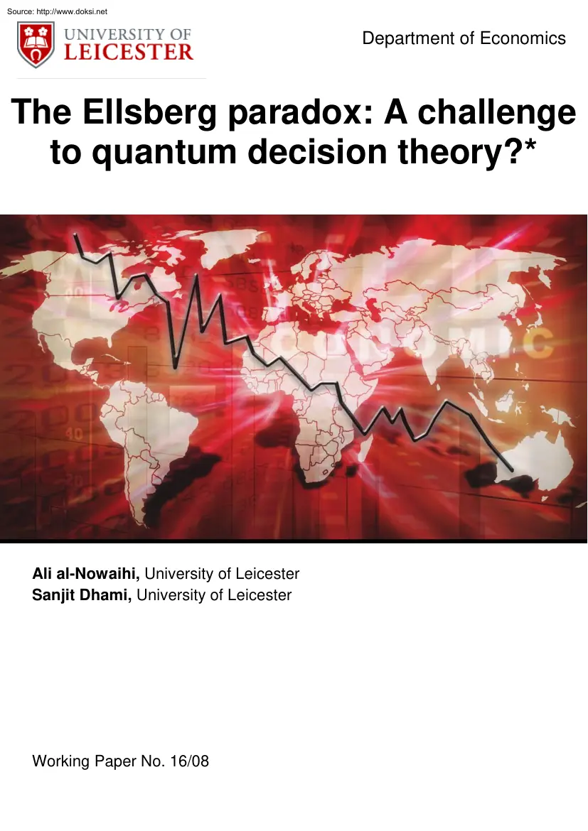 Ali-Sanjit - The Ellsberg Paradox, A Challenge to Quantum Decision Theory