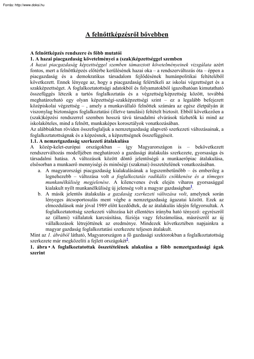 A felnőttképzésről bővebben