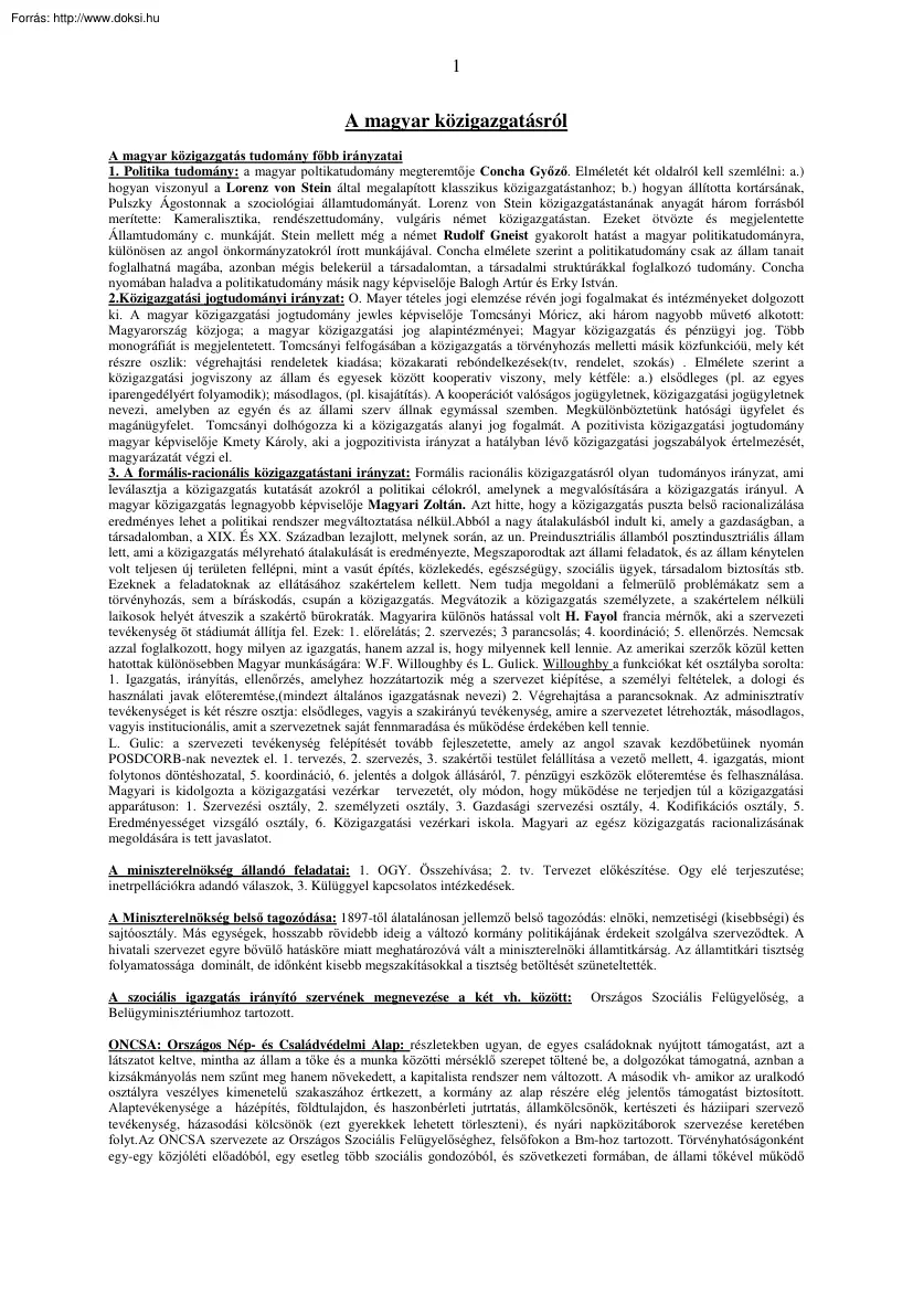 A magyar közigazgatásról