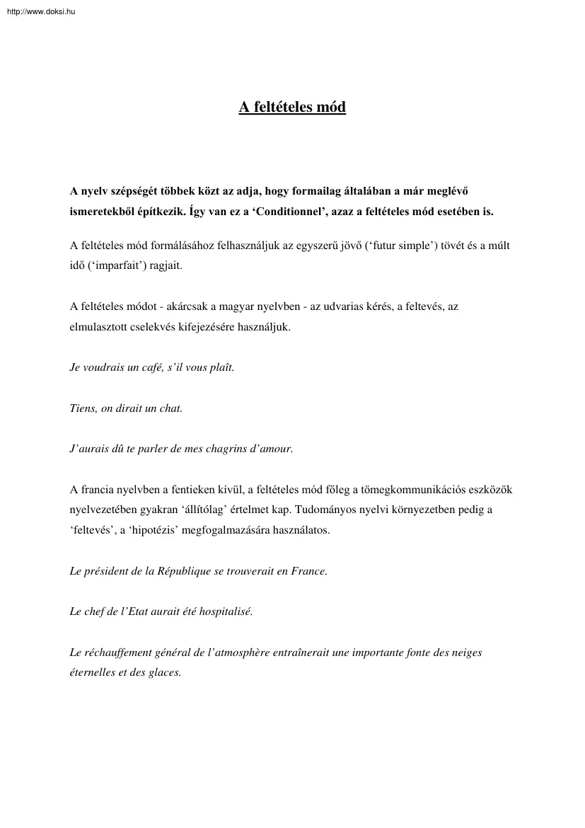 A feltételes mód
