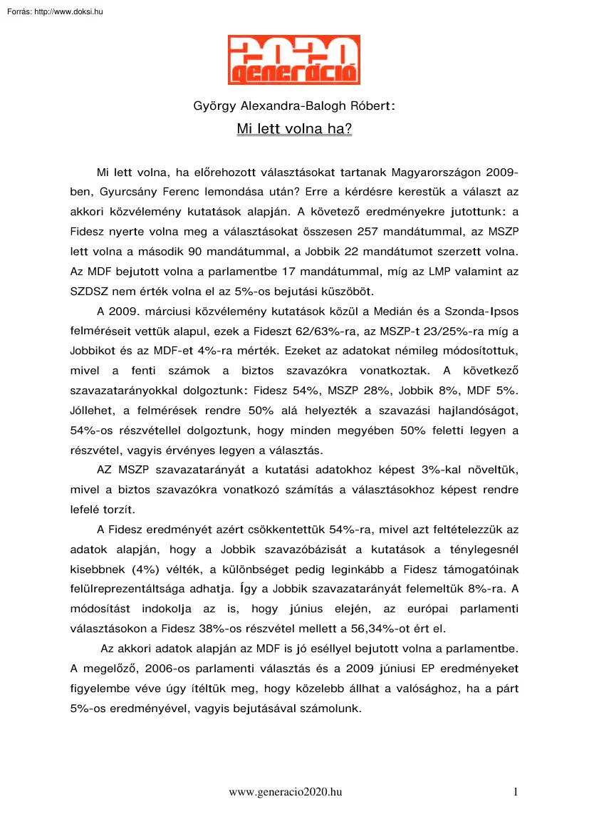 György-Balogh - Mi lett volna ha