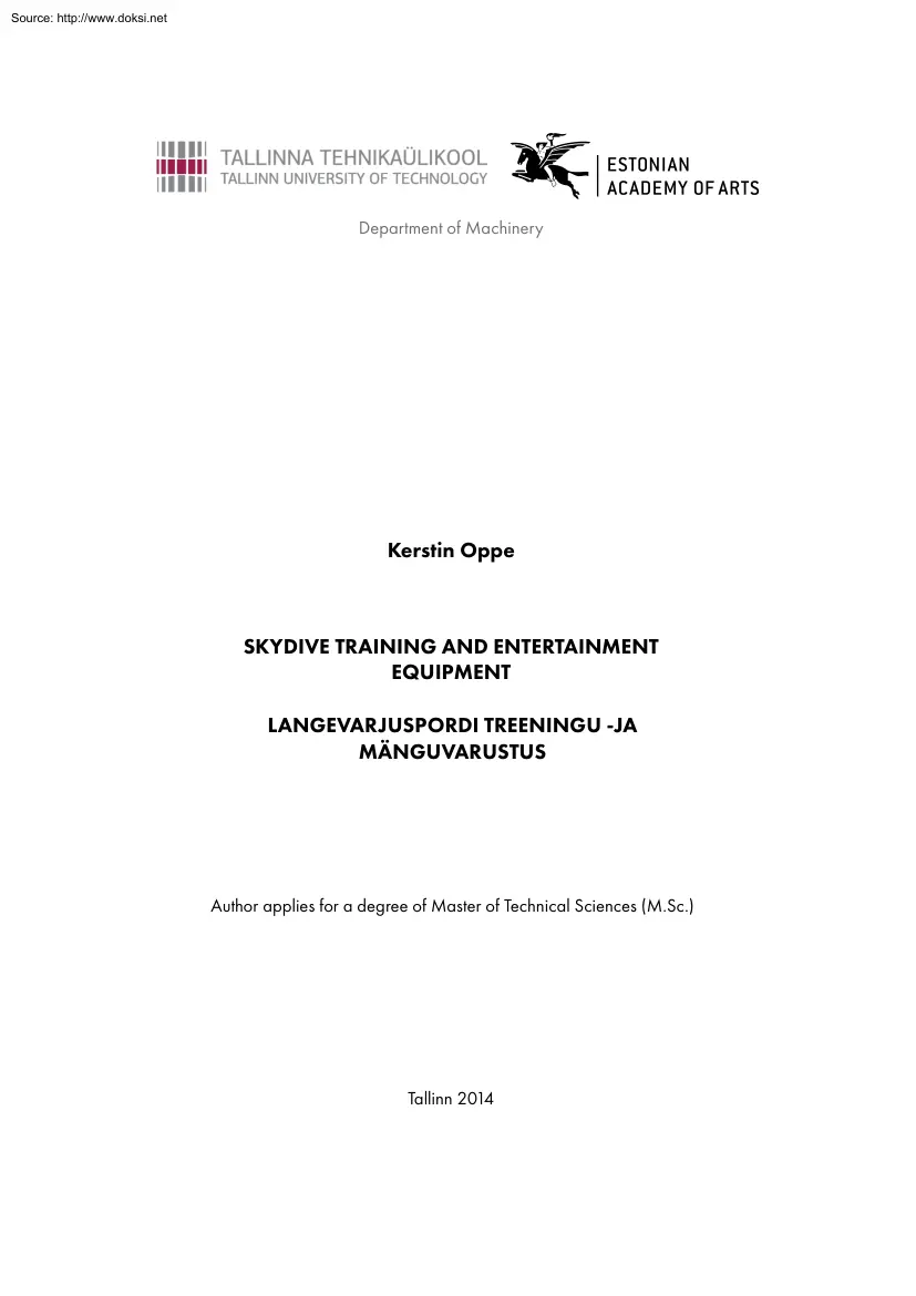 Kerstin Oppe - Skydive Training and Entertainment Equipment