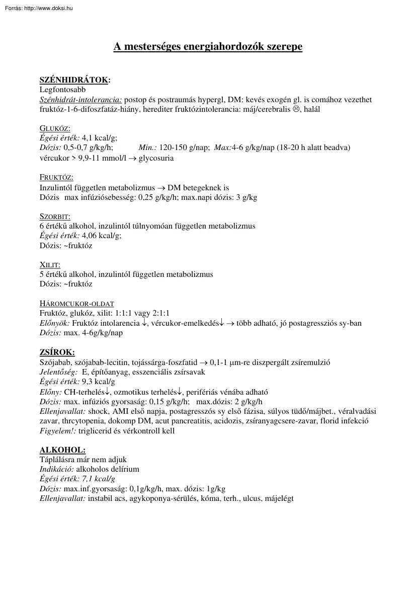 A mesterséges energiahordozók szerepe