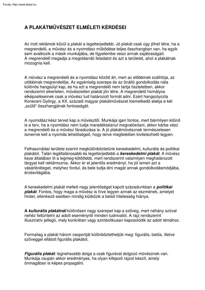 A plakátművészet elméleti kérdései