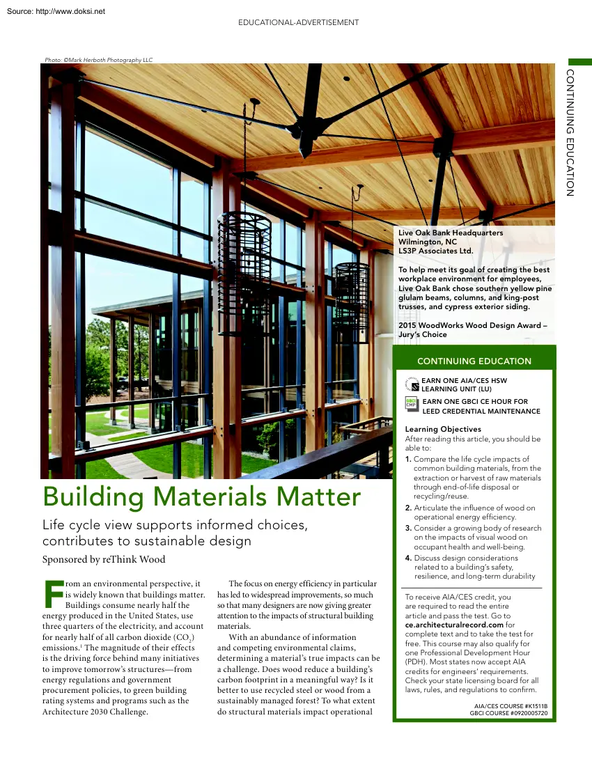 Building Materials Matter