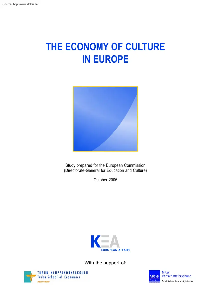 The Economy of Culture in Europe