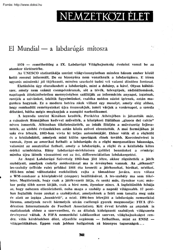 Galbács Mihály - El Mundial, a labdarúgás mítosza