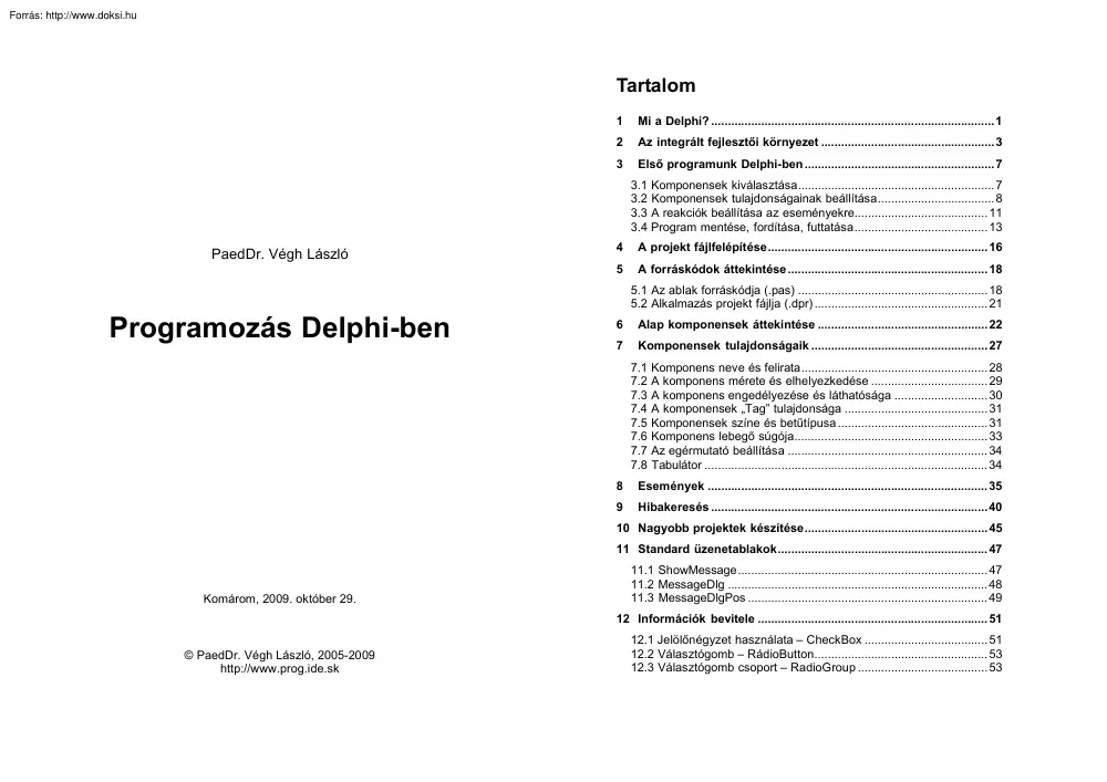 Végh László - Programozás Delphiben