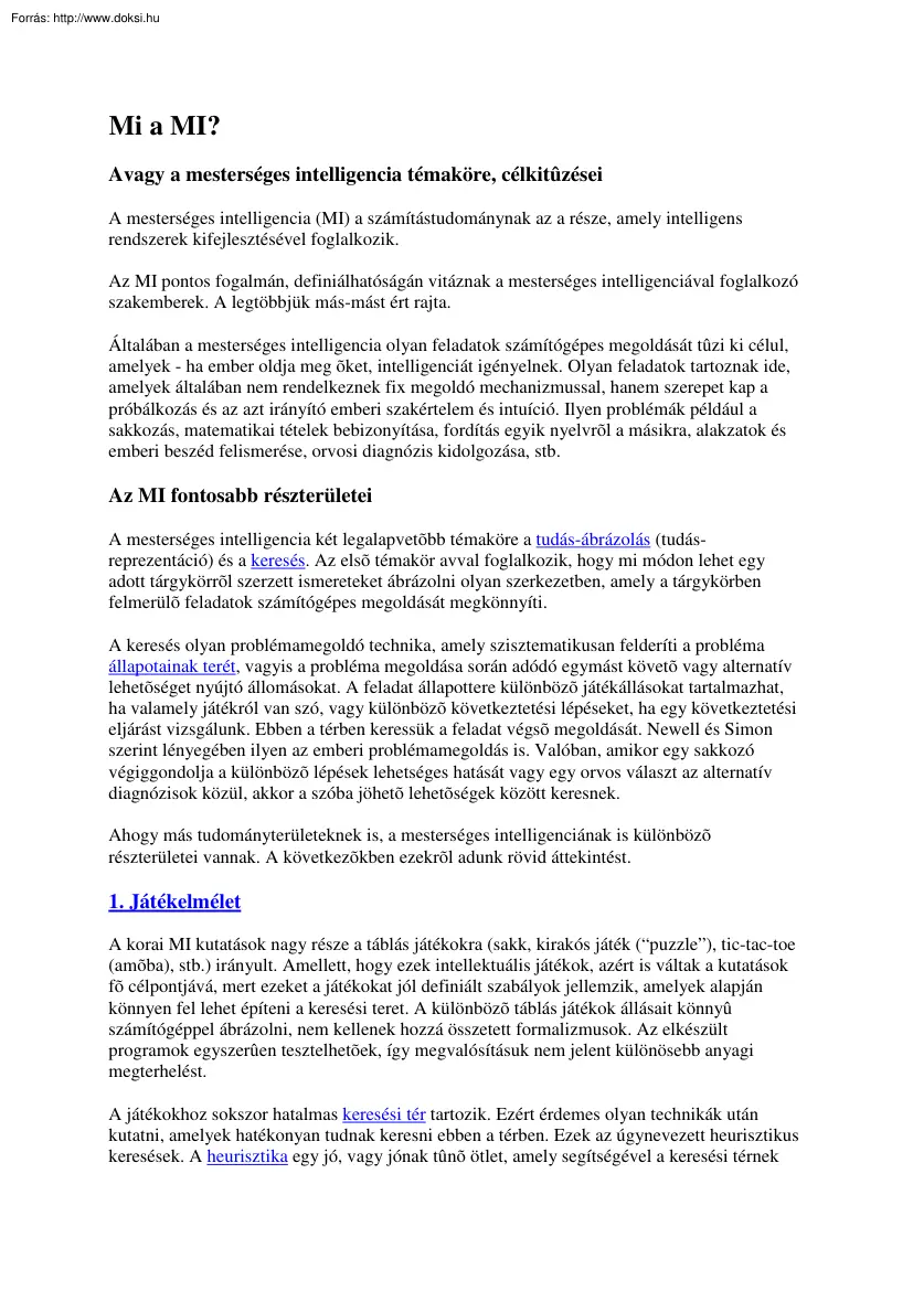 Mi a MI? - Mesterséges Intelligencia Könyv