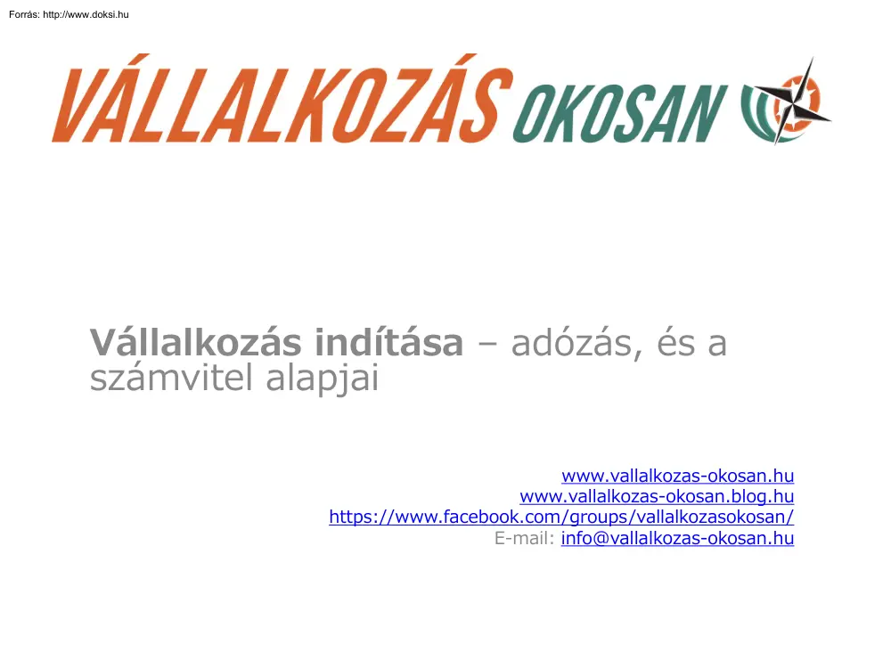 Vuray György - Vállalkozás indítása, adózás, és a számvitel alapjai