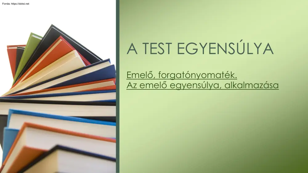 A test egyensúlya