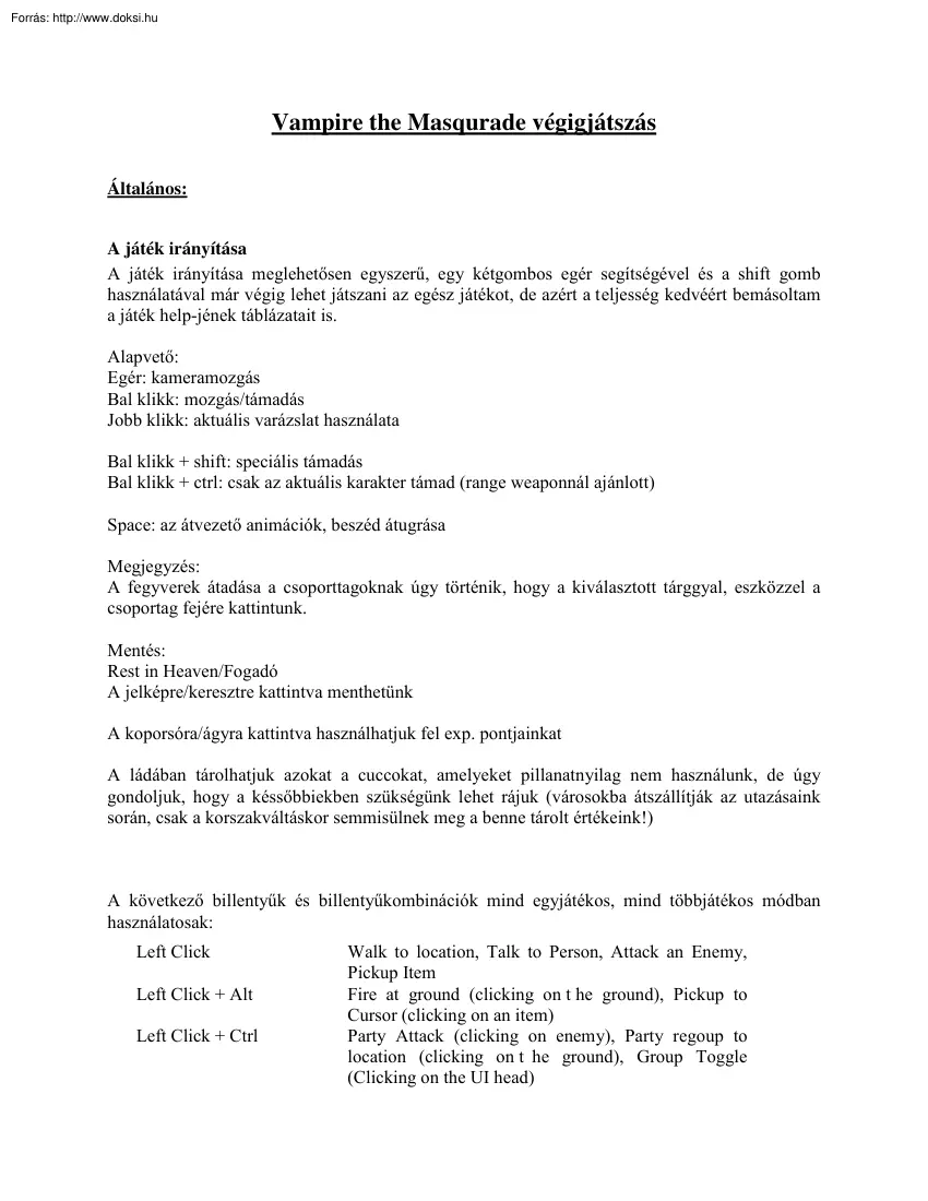 Vampire the Masqurade végigjátszás