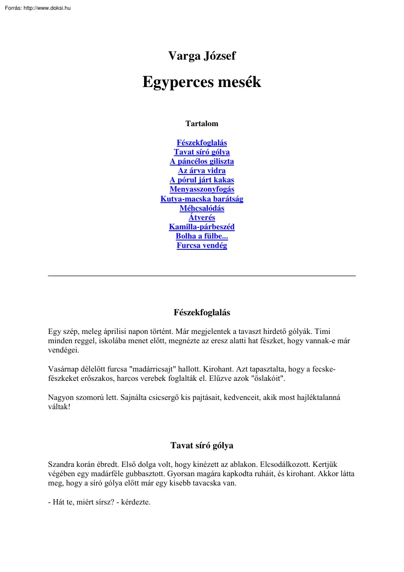 Varga József - Egyperces mesék
