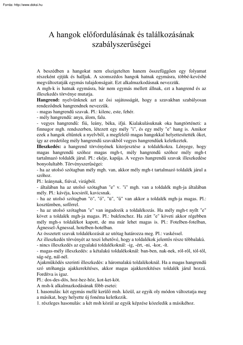 Nyelvtan érettségi tételek, 1994