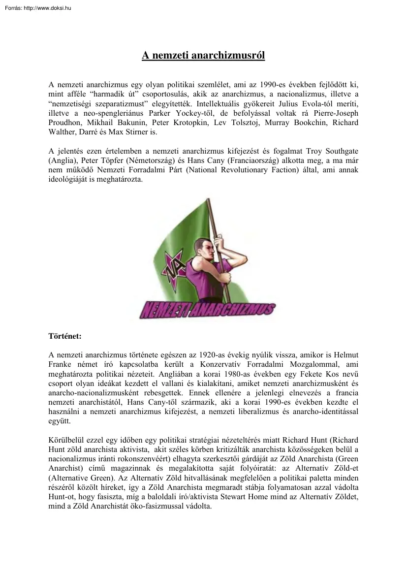 A nemzeti anarchizmusról