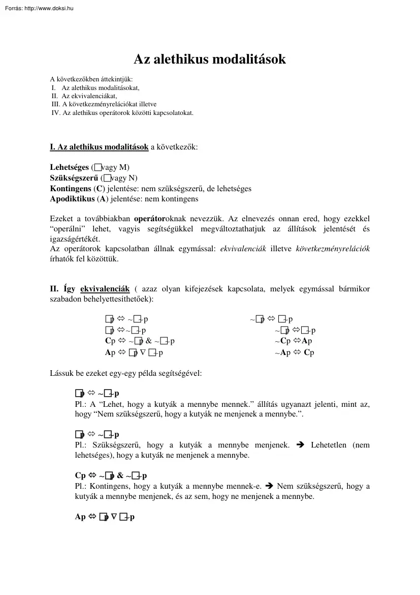 Az alethikus modalitások