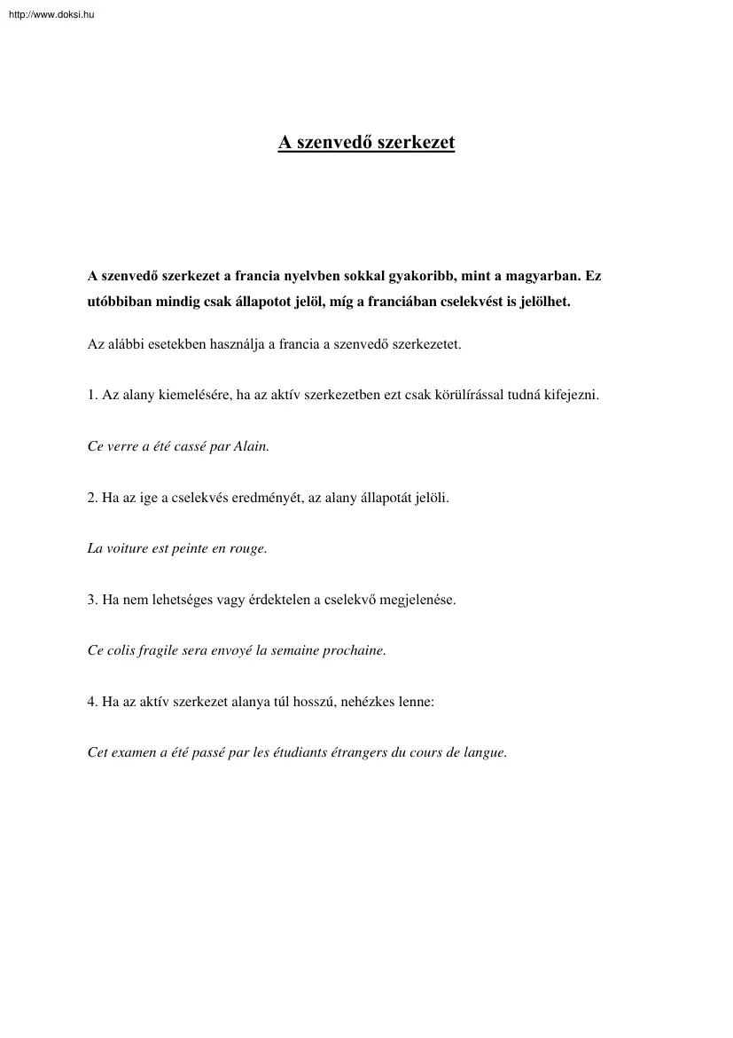 A szenvedő szerkezet