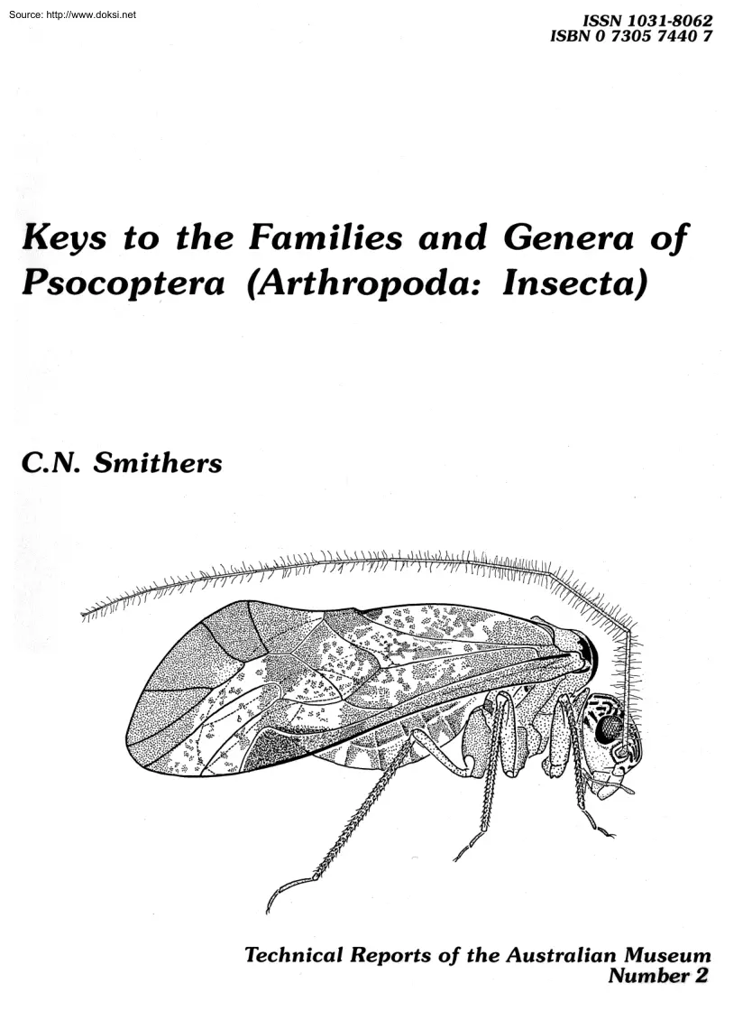 C. N. Smithers - Keys to the Families and Genera of Psocoptera