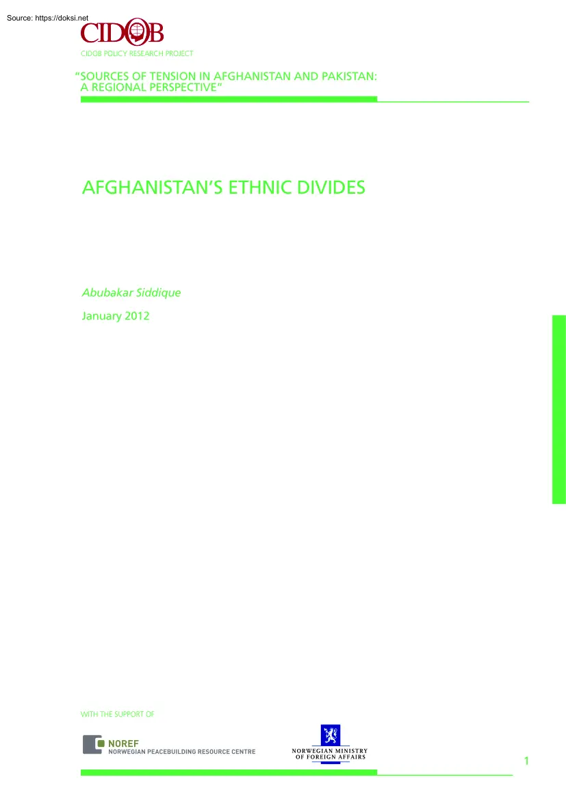 Abubakar Siddique - Afghanistans Ethnic Divides
