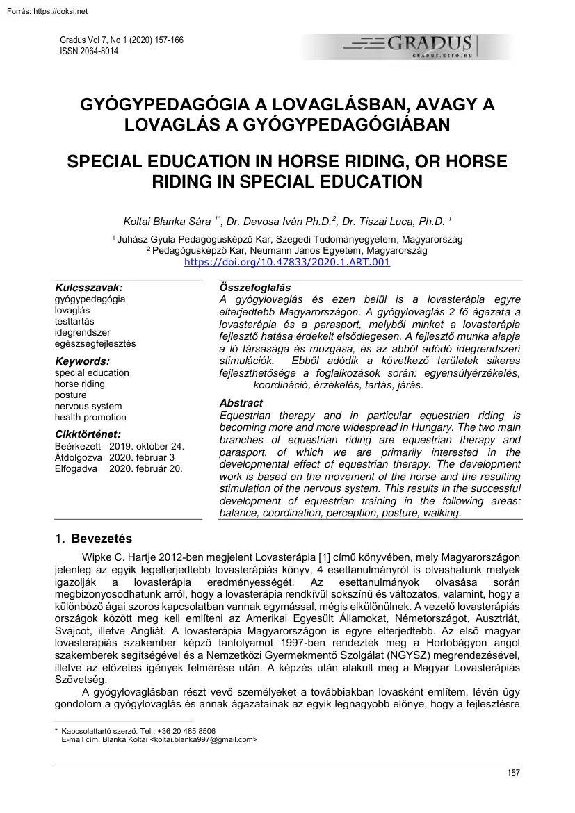 Gyógypedagógia a lovaglásban, avagy a lovaglás a gyógypedagógiában