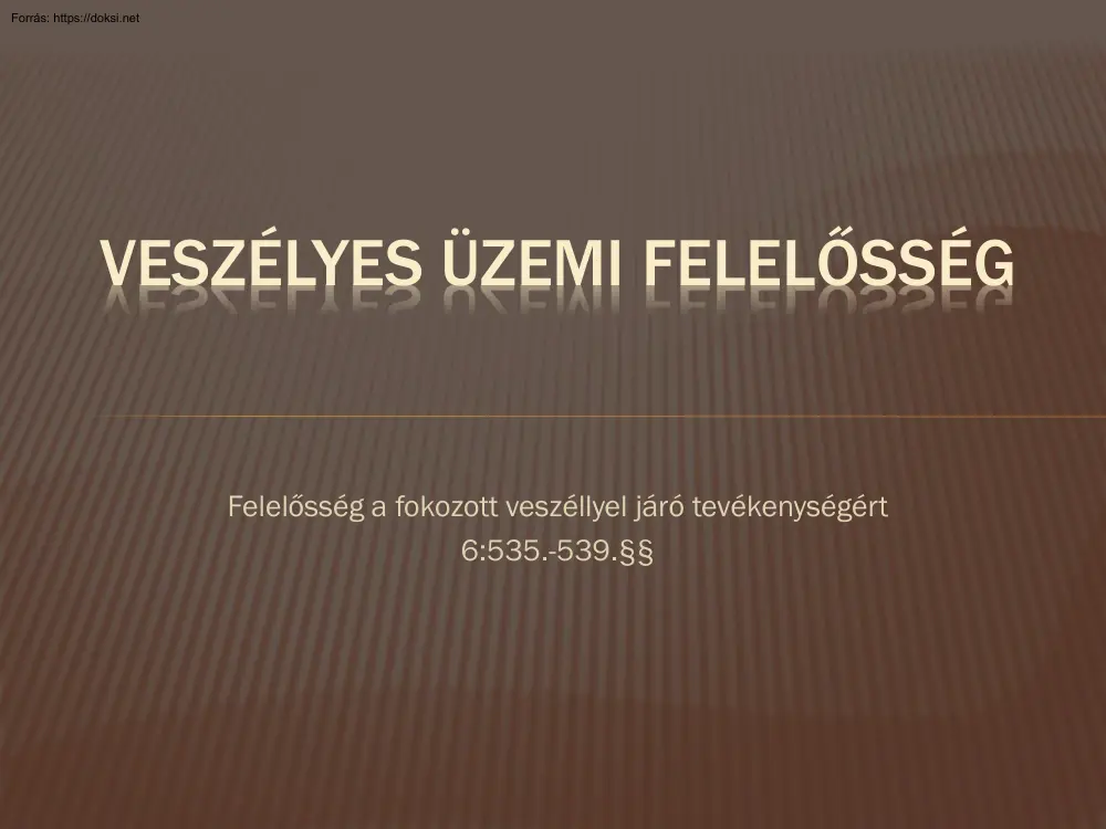 Veszélyes üzemi felelősség