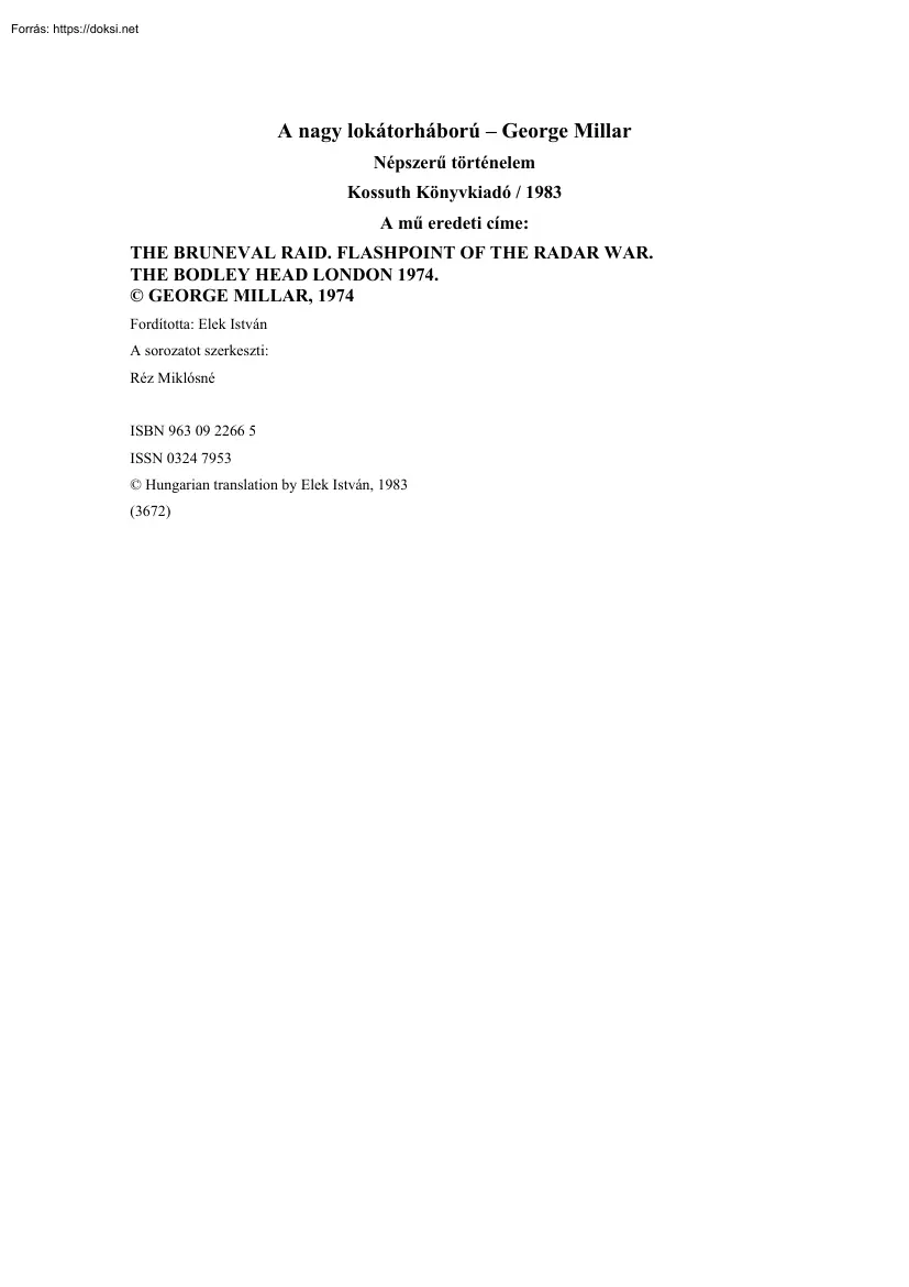 George Millar - A nagy lokátorháború