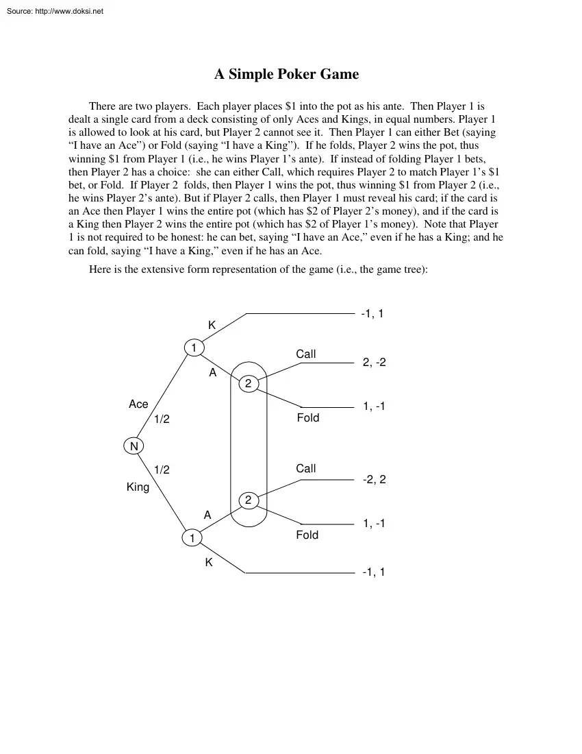 A Simple Poker Game