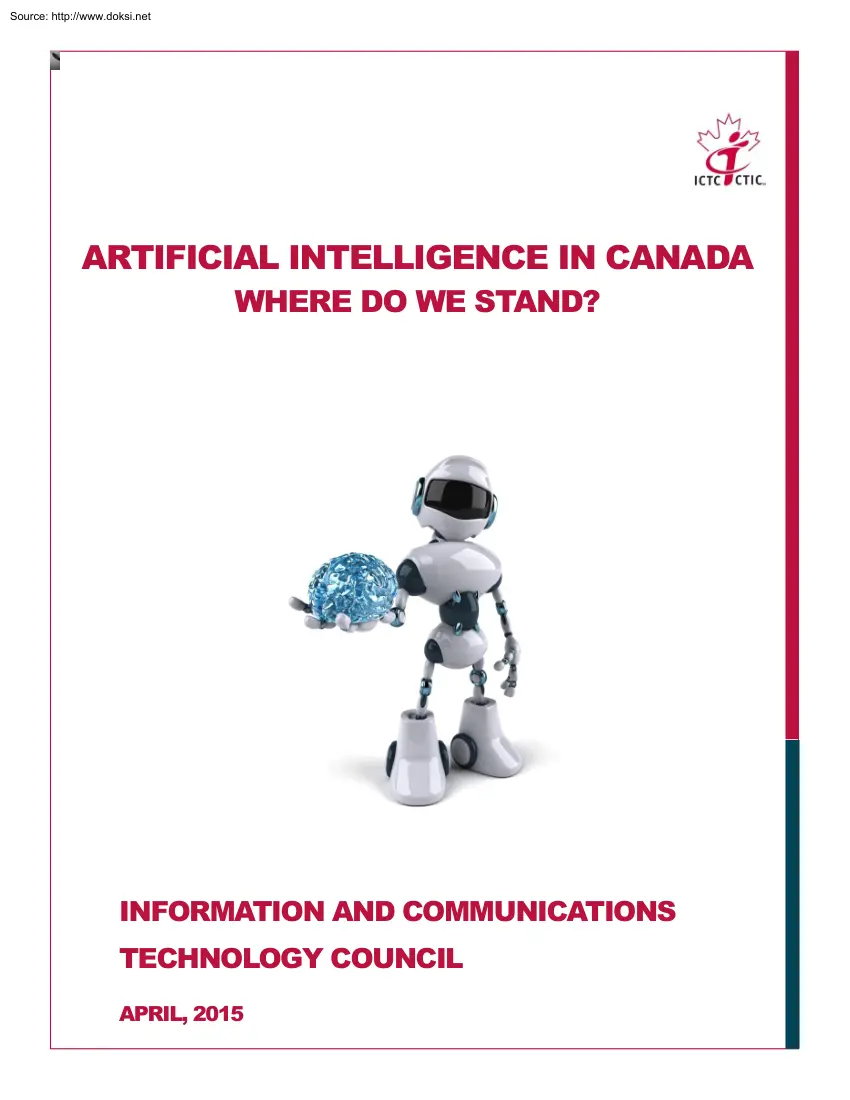 Artificial Intelligence in Canada, Where do we Stand