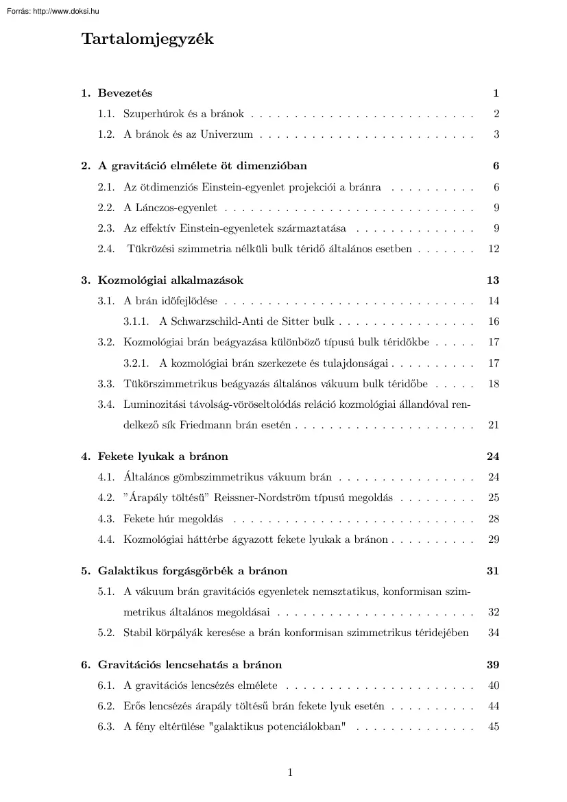 Nagy Botond - Kozmológiai és fekete lyuk brán világok