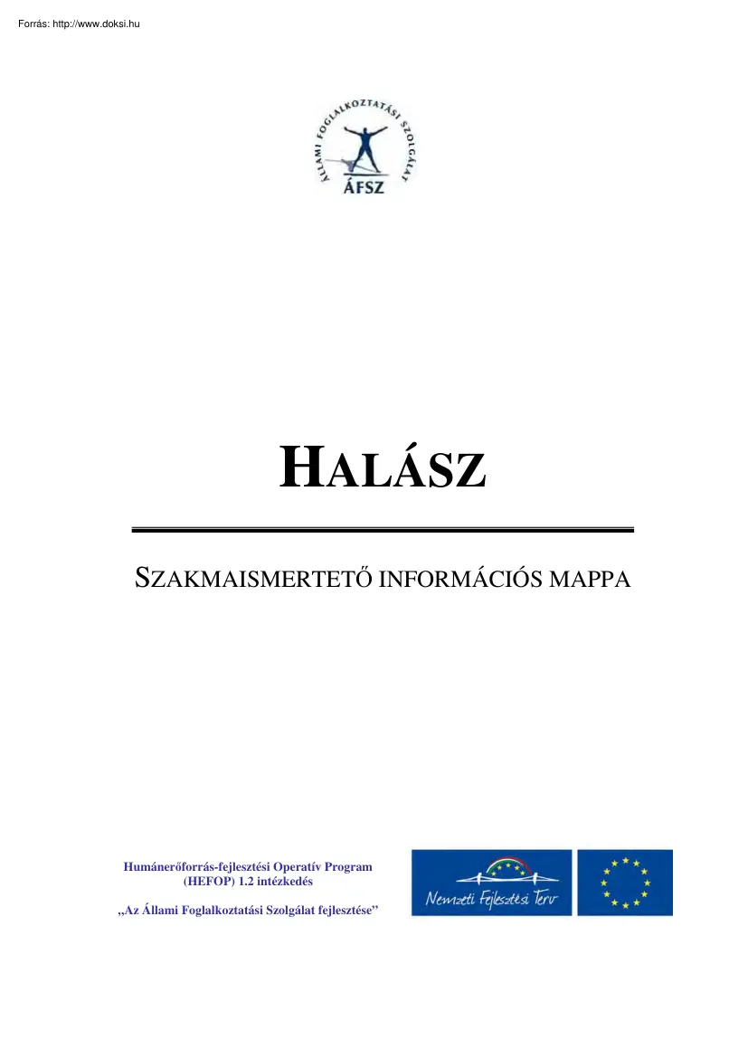 Halász, szakmaismertető információs mappa