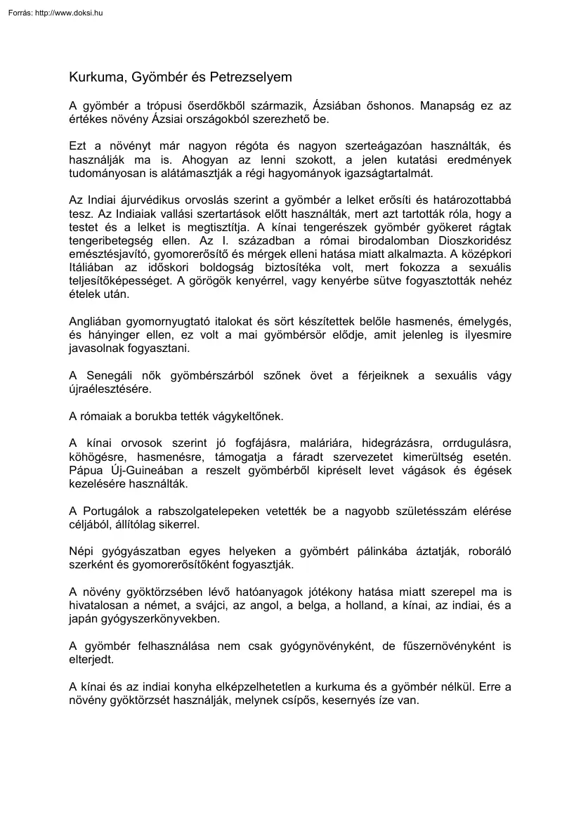 Dr. Füleki Márai - Kurkuma, gyömbér és petrezselyem