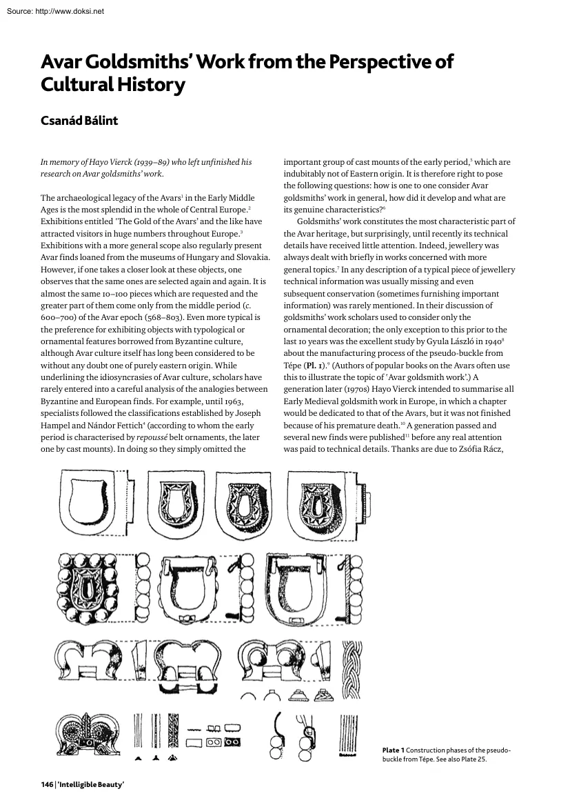 Csanád Bálint - Avar Goldsmiths Work from the Perspective of Cultural History
