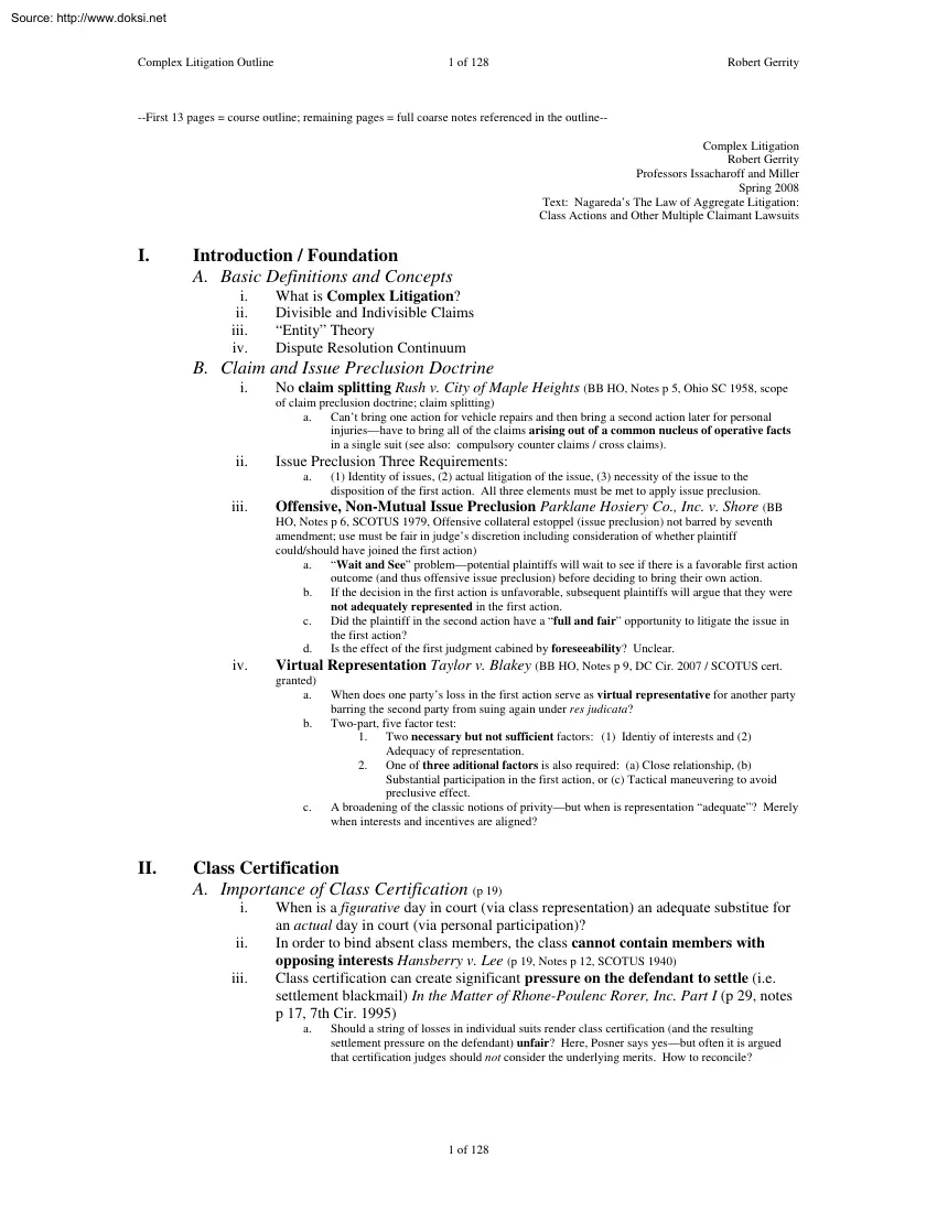 Robert Gerrity - Complex Litigation