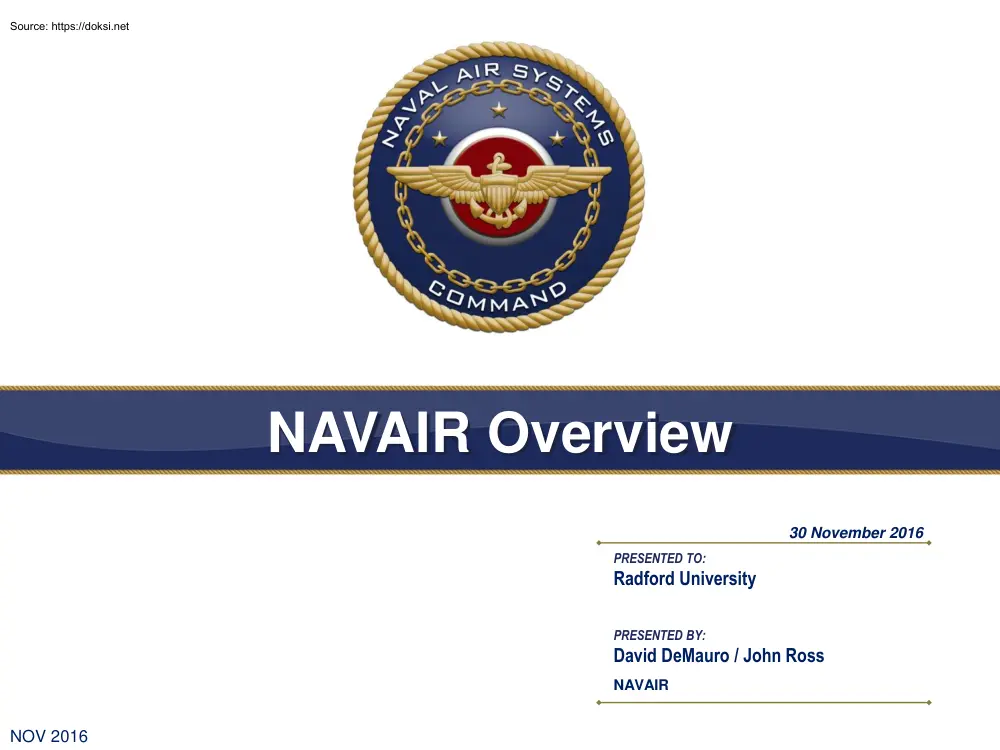 DeMauro-Ross - NAVAIR Overview
