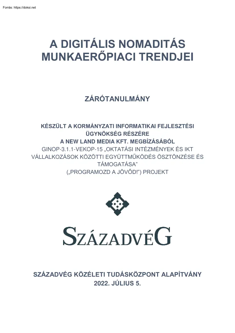 A digitális nomaditás munkaerőpiaci trendjei