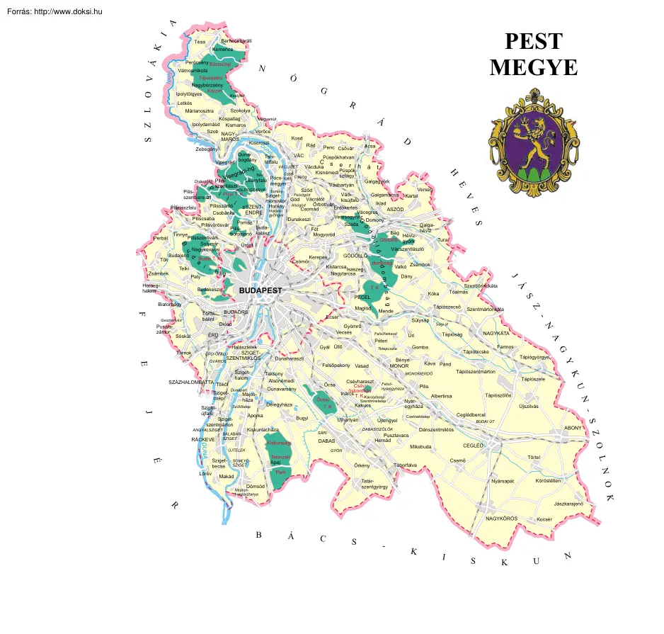 Pest megye térképe