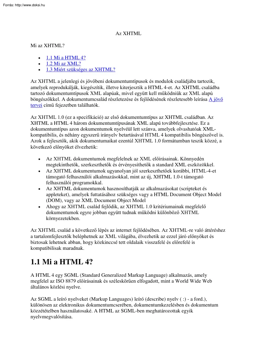 Az XHTML