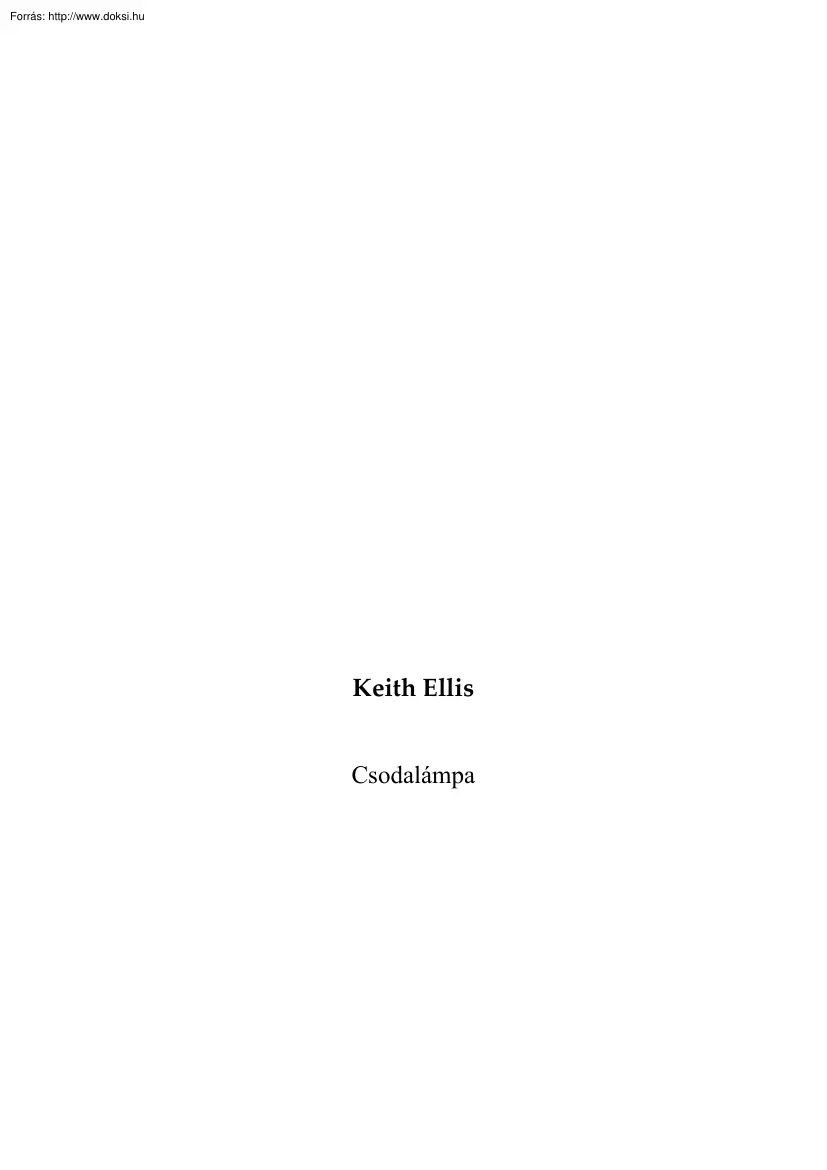 Keith Ellis - Csodalámpa