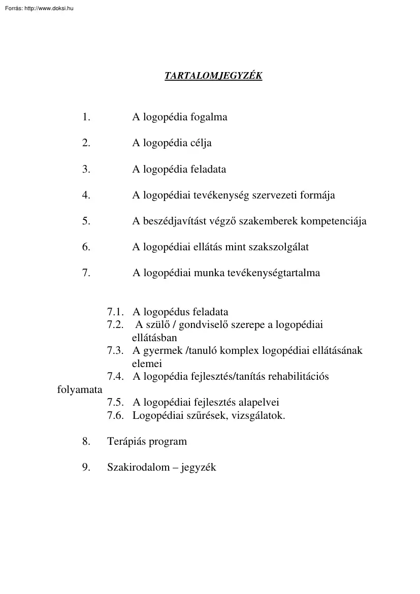 A logopédiáról