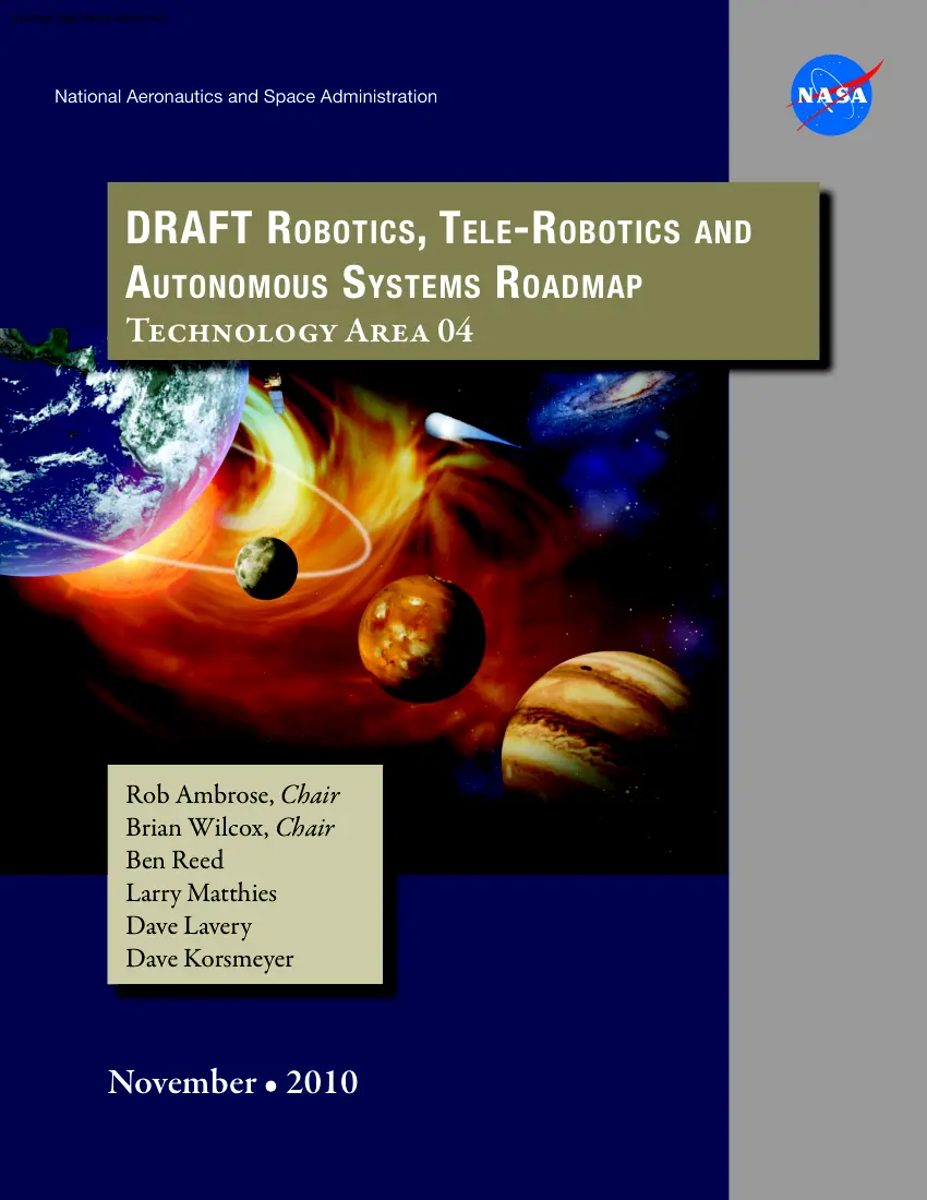 Ambrose-Wilcox-Reed - Draft Robotics, Tele Robotics and Autonomous Systems Roadmap
